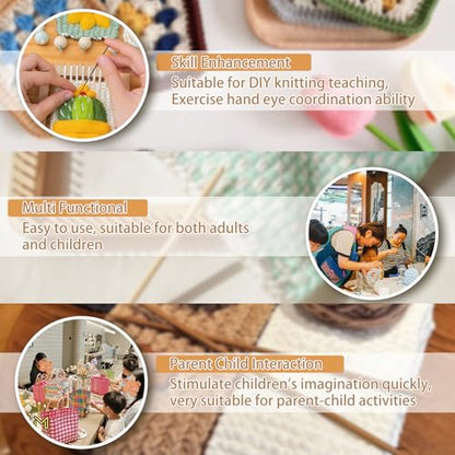 FOSA Wooden Knitting, Hand Craft, Knitting Board Tool, for DIY Weaving Beginners Adults and Children (30 * 30cm) - size: 30*30cm