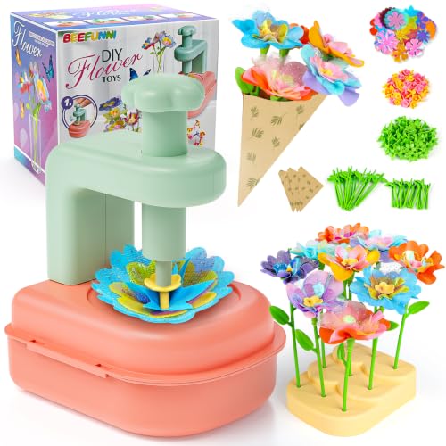 Flower Bouquet Craft Kit, DIY Flower-Making Crafts Toys for Kids Ages 4-8 - color: DIY Flower Set