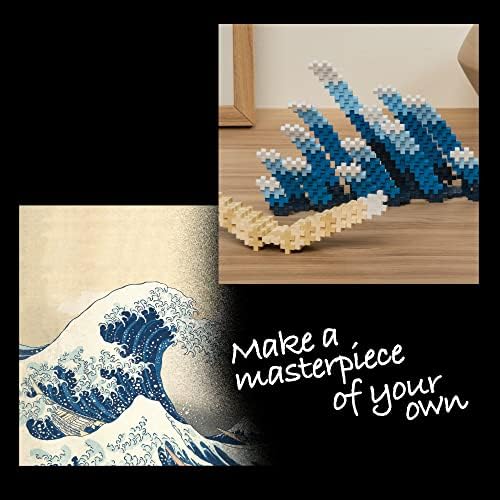 PLUS PLUS Inspired Hokusai The Great Wave- Art History Building Set 350 pc - color: Hokusai, the Great Wave