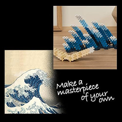 PLUS PLUS Inspired Hokusai The Great Wave- Art History Building Set 350 pc - color: Hokusai, the Great Wave
