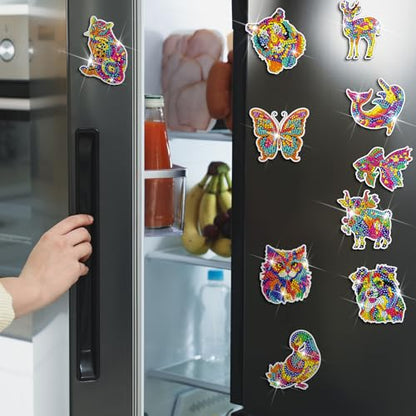 Remuuly 30 Pcs Animal Diamond Painting Magnets Diamond Art Kits for Adults - color: Animal