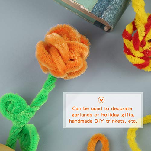 100 PCS Pipe Cleaners Craft, Orange Pipe Cleaners Bulk, Chenille Stem - color: Orange