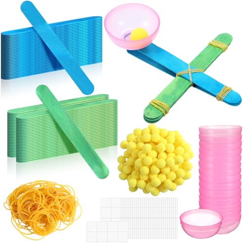 Foilswirl 36 Sets Stem Catapult Building Kit DIY Stick Catapults Craft Kits for Kids Classroom Educational and Learning Activities Camp Crafts Supplies(Light Color) - color: Light Color