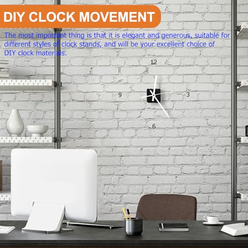 Clock Movement Quartz Clock Mechanism Kit, Silent Quartz with Long Spade Hands Wall Movement Non-Ticking Repair Parts Replacement Kit Motor for Custom Repair