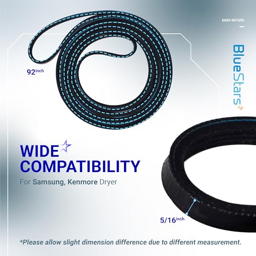 BlueStars 6602-001655 Dryer Drum Belt & DC93-00634A Idler Pulley & Clip