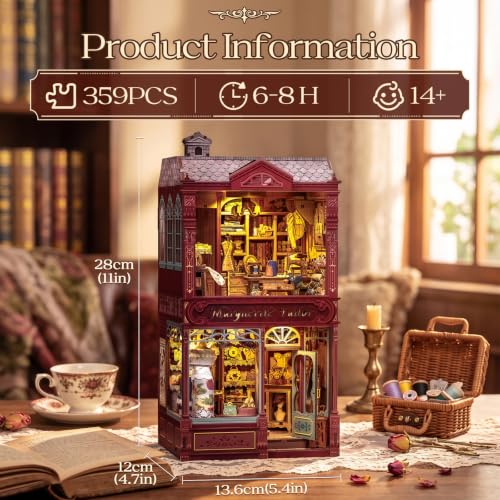 CUTEBEE Book Nook Kit 3D Wooden Puzzle DIY Miniature House for Adults