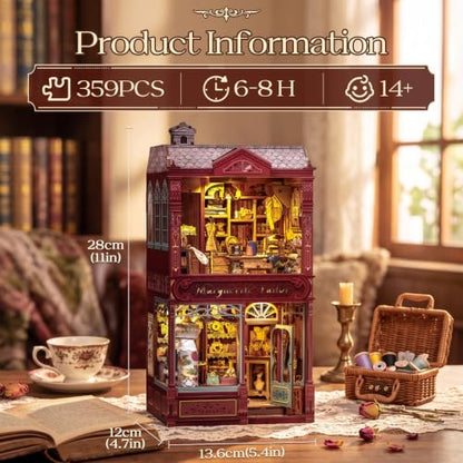 CUTEBEE Book Nook Kit 3D Wooden Puzzle DIY Miniature House for Adults