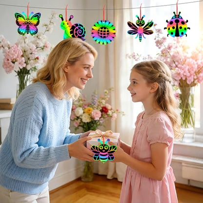 JULMELON 36 Pcs Spring Bugs Scratch Cards for DIY Spring Crafts - style: Spring
