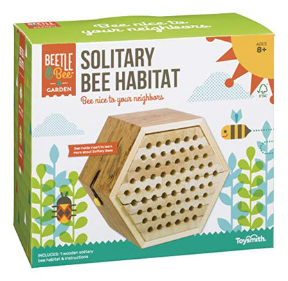 Toysmith Beetle & Bee Solitary Habitat Kit, Wooden Outdoor Science Toy - style: Solitary Bee Habitat