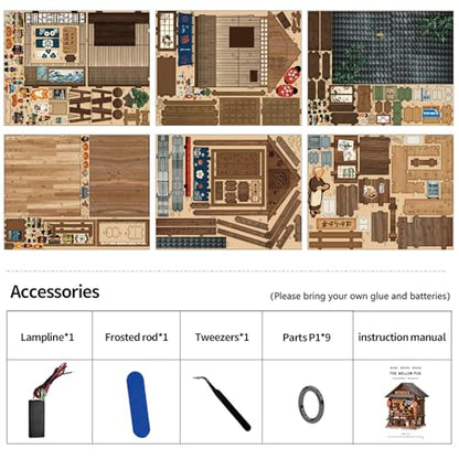 DIY Book Nook Kit, 3D Wooden Puzzles for Adults, Japanese Izakaya - color: Sakura Alley Sake Bar