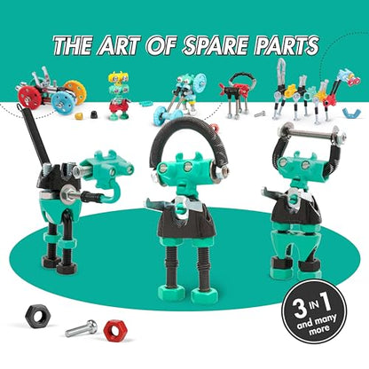The Off Bits BabaBit Build Your Own Robot Toy Construction Set, Educational Easter Gift STEM Activities Learning Kit, Creative Build and Play Model Kit Steam Toys for 6 7 8 9 10+ Year Old Boys & Girls - style: BabaBit
