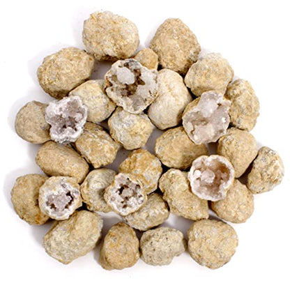 DANCING BEAR 25 Break Your Own Geodes, 90% Hollow, (Large 1.75-2.5") Crack Open & Discover Amazing Surprise Crystals Inside! Educational Info and Instructions Included, Fun Party Favors & Prizes - style: Large (1.75-2.5")