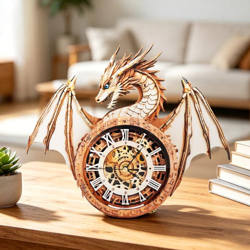 3D Wooden Puzzle for Adults - Dragon Clock - color: Mechanical Dargon