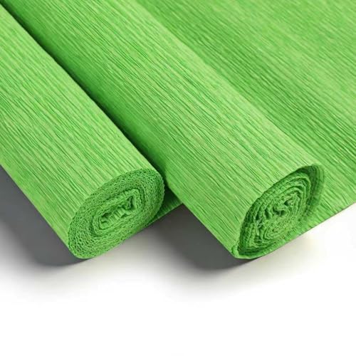 Heavy Crepe Paper for Flower Making, DIY Crafts | Italian-Quality Crepe Paper with 300% Stretch | Papel Crepe de Colores Paquete - color: Grass Green, size: Short (10.6")