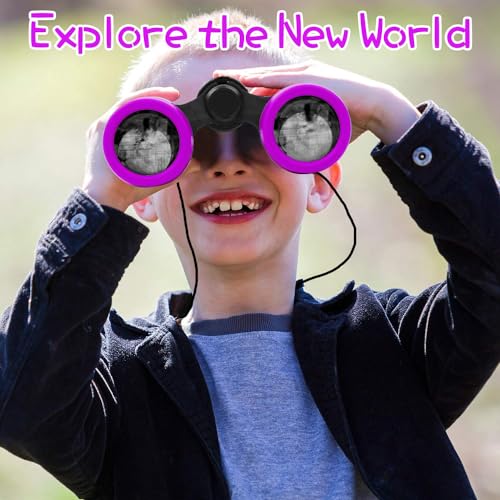 Scotamalone Kids Binoculars Shock Proof Toy Binoculars Set for Age 3-12 Years Old Boys Girls Bird Watching Educational Learning Hunting Hiking Birthday Presents - color: purple, size: one pc