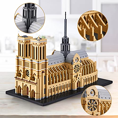Kadablk Architecture Series Mini Bricks for Adults and Teens,France Notre Dame de Paris Mini Building Blocks Set,Micro Blocks Set,7380 PCS,Landmark Model - color: France Paris