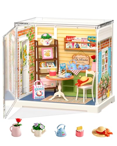 ROBOTIME Super Creator Kits, Plastic Mini House, Expandable Plastic Craf, DIY Miniature House Kit, Tiny Garden Making Kit Model Craft Hobby Unique Gift (Sunshine Sip Porch) - color: Sunshine Sip Porch