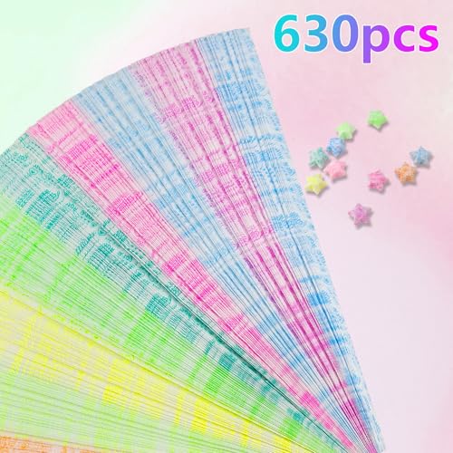 Jtnohx Luminous Origami Star Paper Strips Luminous Origami Love 630 Sheets - color: love