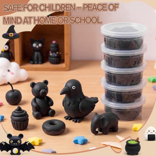 VioraWhite 72 Pcs Air Dry Clay 2.4lb Modeling Clay Kit, Black - color: Black