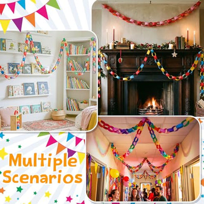 360 Sheets Paper Chain Garland Paper Kit, 2 x 8 in, Vibrant - color: Vibrant, size: 2 x 8 in