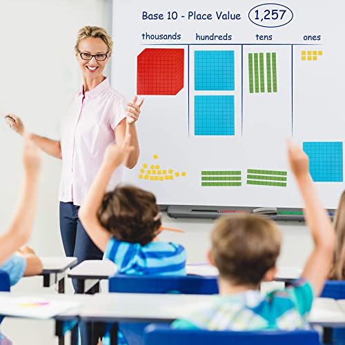 Simply magic 131 PCS Jumbo Magnetic Base Ten Blocks for Math, Math Cubes