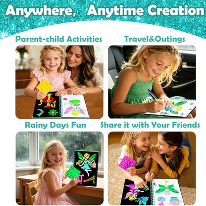 FUNNYB&G Foil Art Craft Kit for Kids, Sparkly Birthday Gift Toy for Girls - style: Fairy
