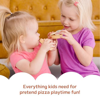 Melissa & Doug Wooden Pizza Party Play Set, 36 Self-Stick Toppings, Pizza Toy Kitchen Set & Play Kitchen Accessories, Preschool Toys for Boys & Girls 3+