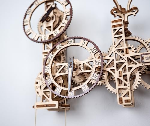 WOODEN.CITY Steampunk Wall Clock Kit – 3D Wooden Puzzle for Adults, Mechanical DIY Clock Model with Pendulum, No Glue Required, Made in EU - color: Steampunk Wall Clock