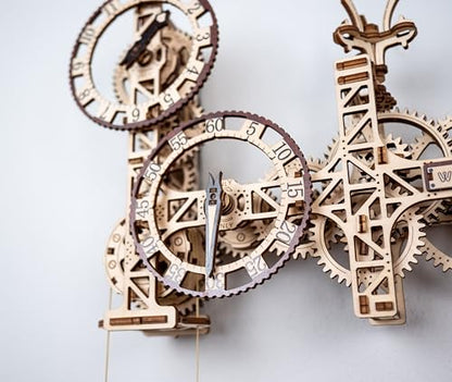 WOODEN.CITY Steampunk Wall Clock Kit – 3D Wooden Puzzle for Adults, Mechanical DIY Clock Model with Pendulum, No Glue Required, Made in EU - color: Steampunk Wall Clock