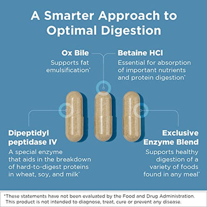 Designs for Health Digestzymes - Digestive Enzymes + Betaine Hydrochloride for Gas & Bloating Relief - Pepsin, Ox Bile, Lactase Enzyme & Lipase Enzymes for Digestion (60 Capsules) (Pack of 2) - size: 60 Count (Pack of 2)