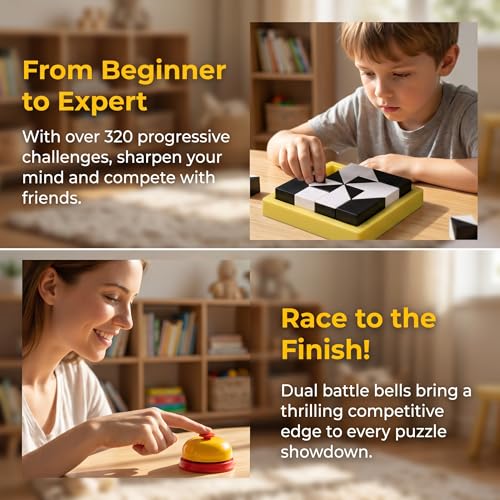 Includes 2 Battle Bells, 2 Sets of Color Logic Blocks, and 2 Sets of Black & White Hidden Blocks.