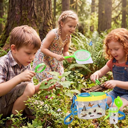 16 Pcs Kid Gardening Tool Bug Explorer Kit, Kid Wheelbarrow Set
