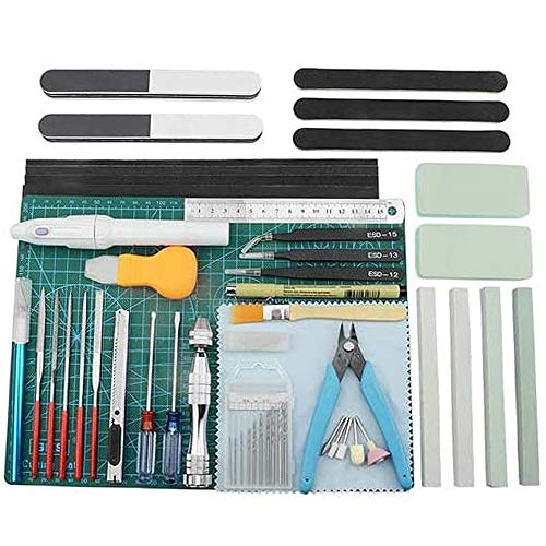 Professional 39 PCS Model Tools Kit Modeler Basic Tools Craft Set Hobby Building Tools Kit for Gundam Car Model Building Repairing and Fixing(Q)