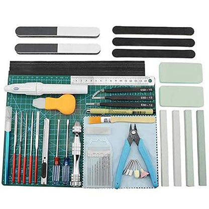Professional 39 PCS Model Tools Kit Modeler Basic Tools Craft Set Hobby Building Tools Kit for Gundam Car Model Building Repairing and Fixing(Q)