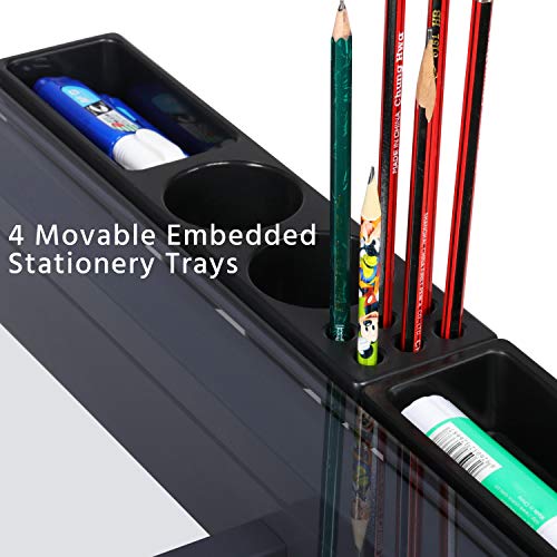 Yaheetech Glass Drafting Table with Storage, Adjustable Art Drawing Desk