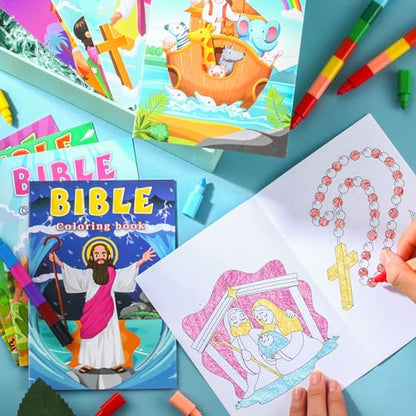 BenLouis 24 Pcs Christian Mini Coloring Books for Kids Party Favors - style: Christian