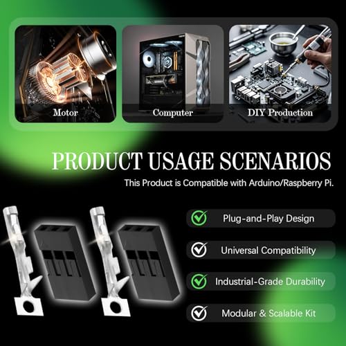 50 Sets / 200 Pieces for Dupont 2.54mm 3Pin Black Female Connector - size: 3-Pin Female, style: Black-Single Row