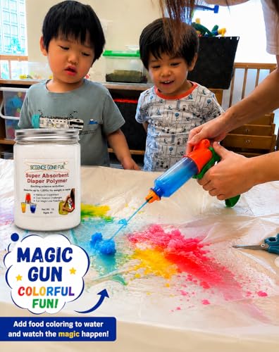 Commercial Grade Sodium Polyacrylate 1 Lb – Super Absorbent STEM Polymer Powder for Science Projects, Classroom Chemistry Labs and Sensory Activities – Educational Magic Slush Powder