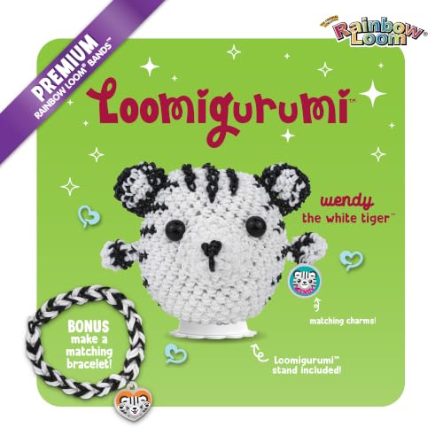 Rainbow Loom Loomigurumi Kit - White Tiger Rubber Band Crafting Set - style: White Tiger