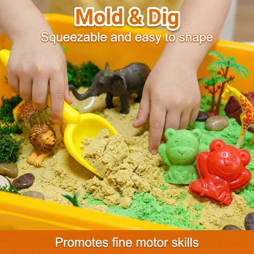 Carolart Jungle Sensory Bin, Animal Sandbox & Sensory Sand Kit - style: Jungle