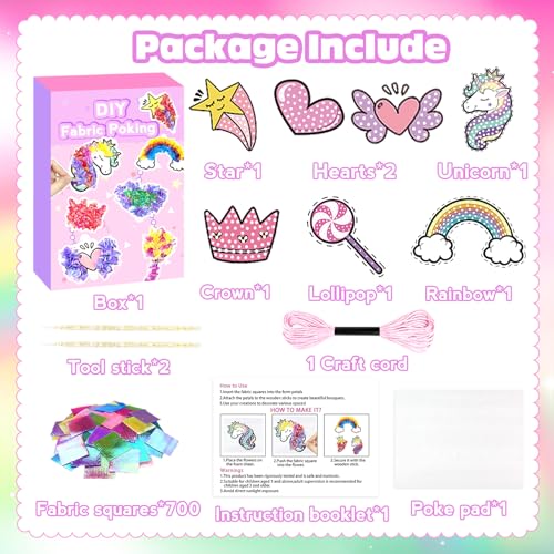 Poke-in Craft and Art Kit- Magical Dream Decor,Arts and Crafts,DIY Craft Kits,Mess-Free Fun for Kids,Art Activity Birthday Christmas Gift Ideas for Children,Toys for Girls and Boys Ages 4-10+ - style: Dream Decor