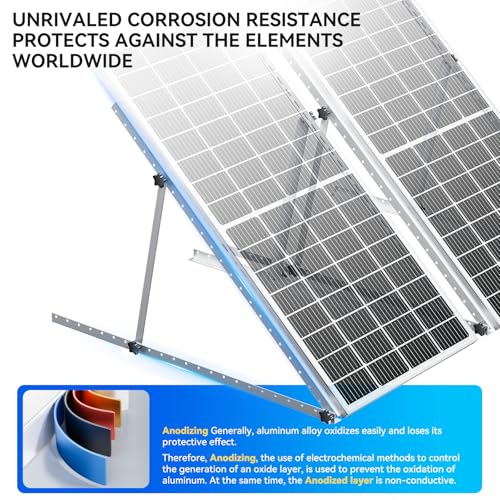45in 2 Set Adjustable Solar Panel Tilt Mount Brackets, Anodizing Foldable Tilt Legs, Support 100 200 300 400 Watt Solar Panels 1-2Pcs, Solar Panel Stand for Roof, Off-Grid, RV and Boat - size: 45 IN 2 Set