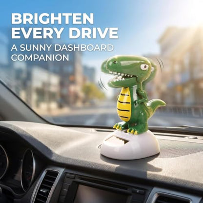 Green Cute Solar Powered Dancing Dinosaur,Decoration Gift,Swinging Dancer, No Battery Required,Desk and Dashboard Decor Home Decor Birthday Gifts Solar Power Kits