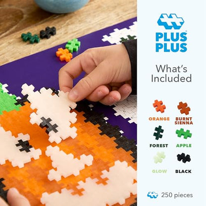PLUS PLUS Puzzle By Number, Jack-o'-Lantern - 250 pc Halloween Building Toy - style: Jack-o'-Lantern