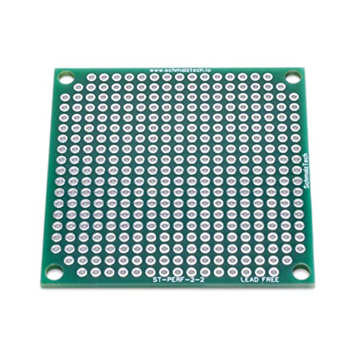 Double Sided LF HASL Perf Board, PCB Board, Electronic Circuit Board for DIY Prototype Circuit, FR4, Plated Through Hole Solder Prototype Board, ST-PERF-2-2 (2" x 2" - 2 Pack) - style: 2" x 2" - 2 Pack