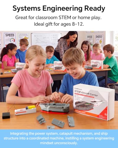 Airplanes Launcher STEM Toy for Kids Ages 6-14 Years, Complete STEM Kit, Build Carrier & Launch Foam Airplane Toy, Learn Circuits & Aerodynamics, Science Kits for Age 8-12