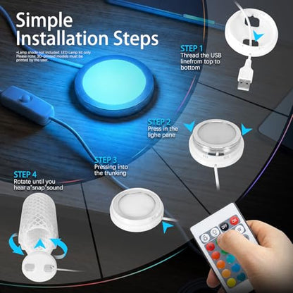 6-Pack IR RGB LED Lamp Kit 001 for Bambu Lab 3D Printed Light kit