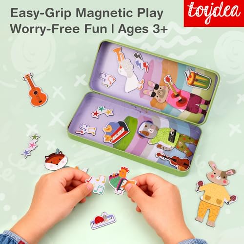 Magnetic Puzzle Box for Kids Ages 3-5, Music Travel Puzzle Game - color: Animal & Music