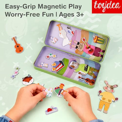 Magnetic Puzzle Box for Kids Ages 3-5, Music Travel Puzzle Game - color: Animal & Music