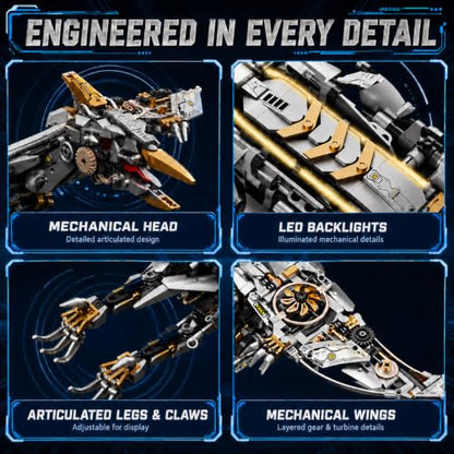 Mechanical Dinosaur Building Set, 1266-Piece Pterosaur Model Kit for Adults - color: Mechanical Pterosaur